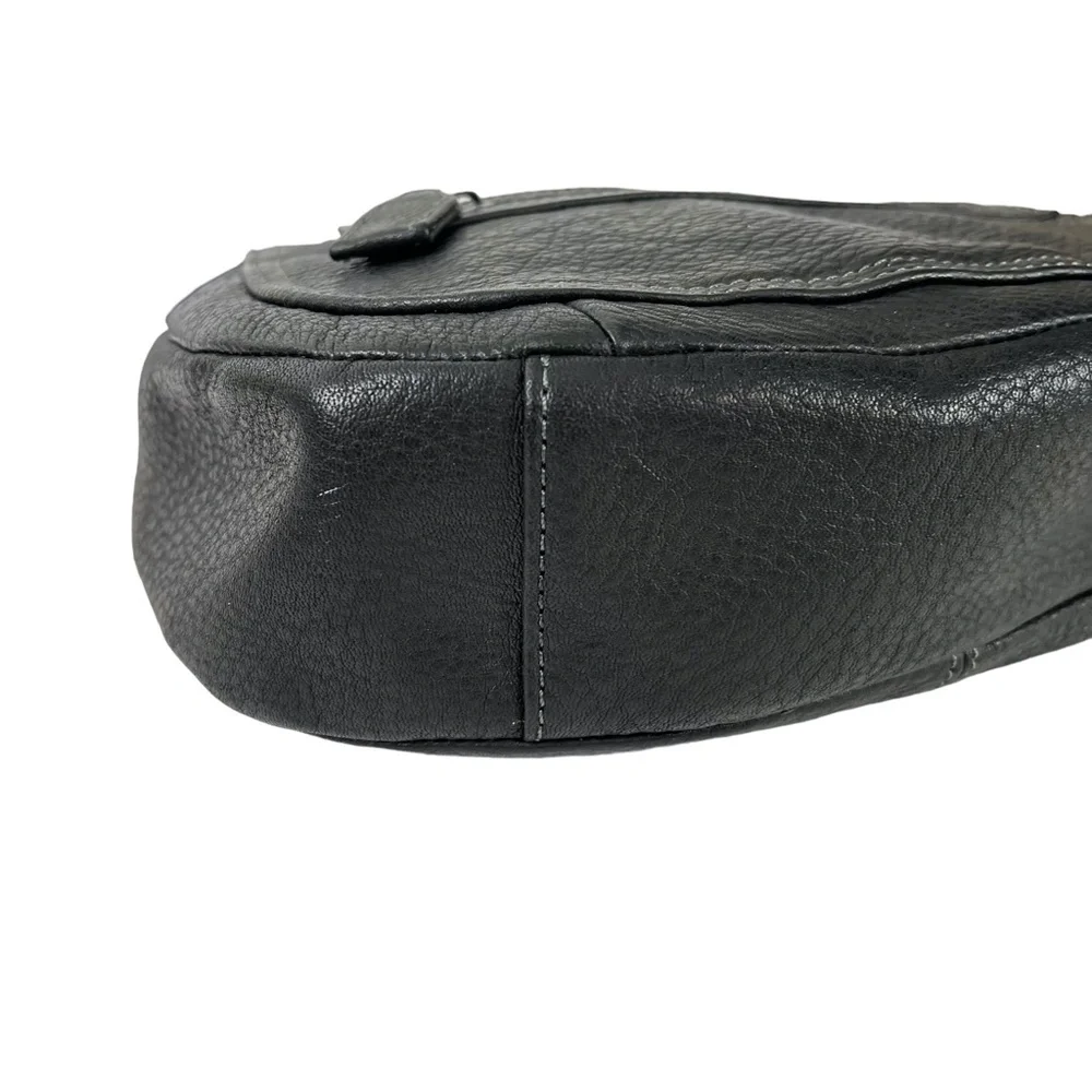 Tignanello Black Genuine Leather Hobo Handbag Shoulder Bag Purse Tote Satchel